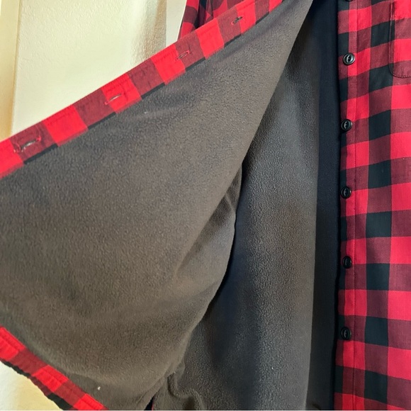 L.L. Bean Buffalo Plaid Fleece Lined Button Down Shirt/Jacket - Picture 3 of 8